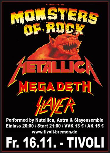 METALLICA - MEGADETH - SLAYER / a tribute to MONSTERS OF ROCK
